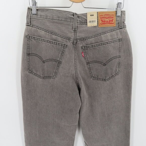 Levis Womens 27 Low Pro Straight Leg Mid Rise Gray Bleached Denim Jeans NEW - Picture 7 of 12